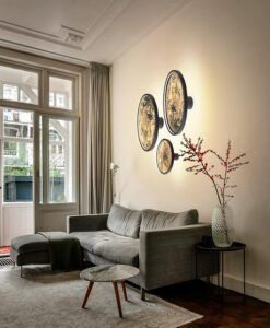 Plafón o aplique negro Ø 60 cm STONE LED ambiente 2
