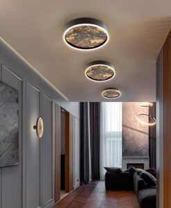 Plafón negro Ø 40 cm STONE LED ambiente