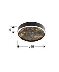 Plafón negro Ø 40 cm STONE LED medidas