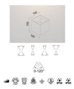 Aplique dorado DAVOS LED 12W medidas