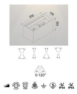Aplique dorado DAVOS LED 24W medidas