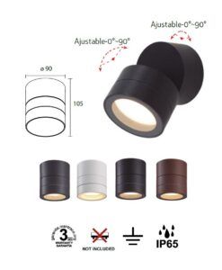Aplique negro Ø 9 cm SALER medidas