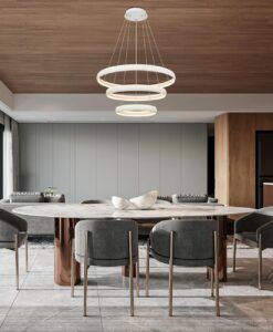 Lámpara 3 aros 122W Ø 77 más 58 y 39 cm FLATS LED ambiente
