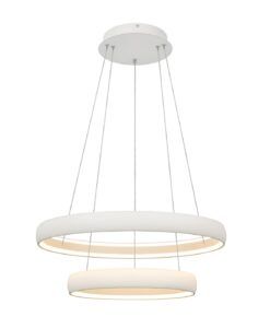 Lámpara blanca 2 aros 70W Ø 58 y 39 cm FLATS LED
