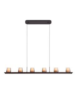 Lámpara color ceniza 6 luces 62W ALABASTRO LED