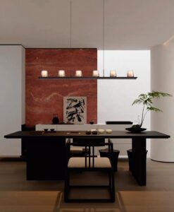 Lámpara color ceniza 6 luces 62W ALABASTRO LED ambiente