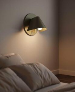 Aplique color gris musgo con interruptor NOON ambiente