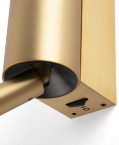 Aplique con lector oro satinado DANTE LED 5W/3W 2700K detalles