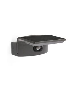 Aplique gris oscuro con sensor y solar LUMA LED