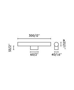 Aplique lineal blanco CALMA 300 LED medidas
