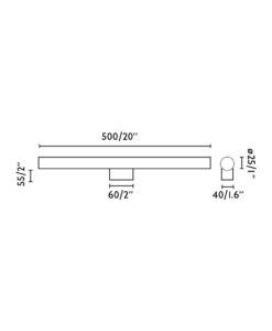 Aplique lineal CALMA 500 LED medidas