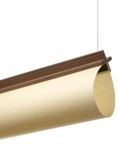 Lámpara lineal nogal y papiro CATA LED detalles