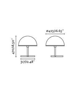 Sobremesa negro altura 47 cm DOME medidas